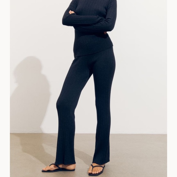 H&M Rib Knit Flare Trousers - Picture 1 of 5